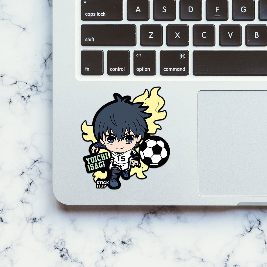 Isagi Chibi Sticker waterproof vinyl decal for laptop, bike, car & bottle