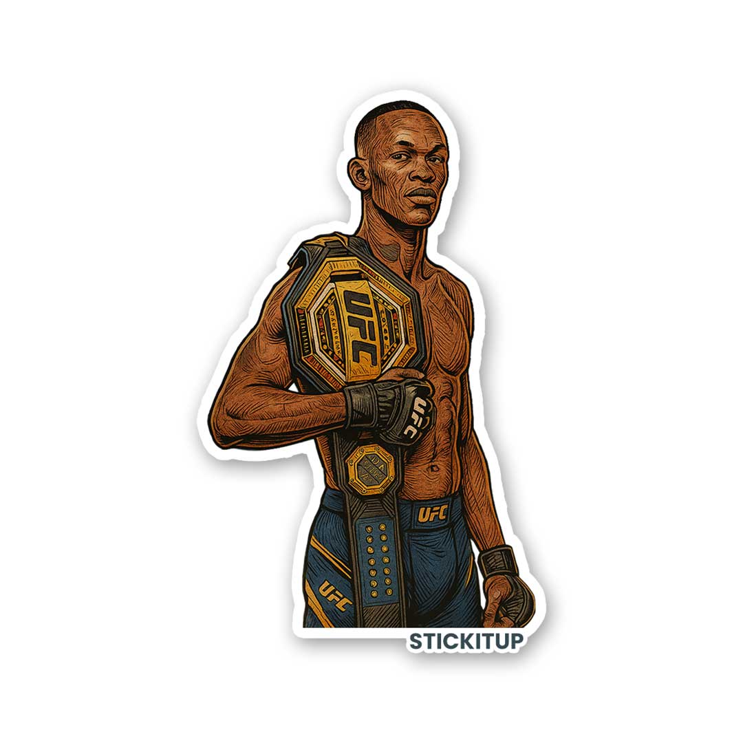 ISRAEL ADESANYA Sticker waterproof vinyl decal for laptop, bike, car & bottle