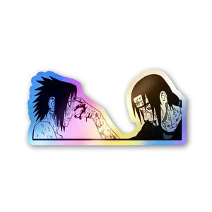 Itachi And Sasuke Uchiha Holographic Stickers waterproof vinyl decal for laptop, bike, car & bottle