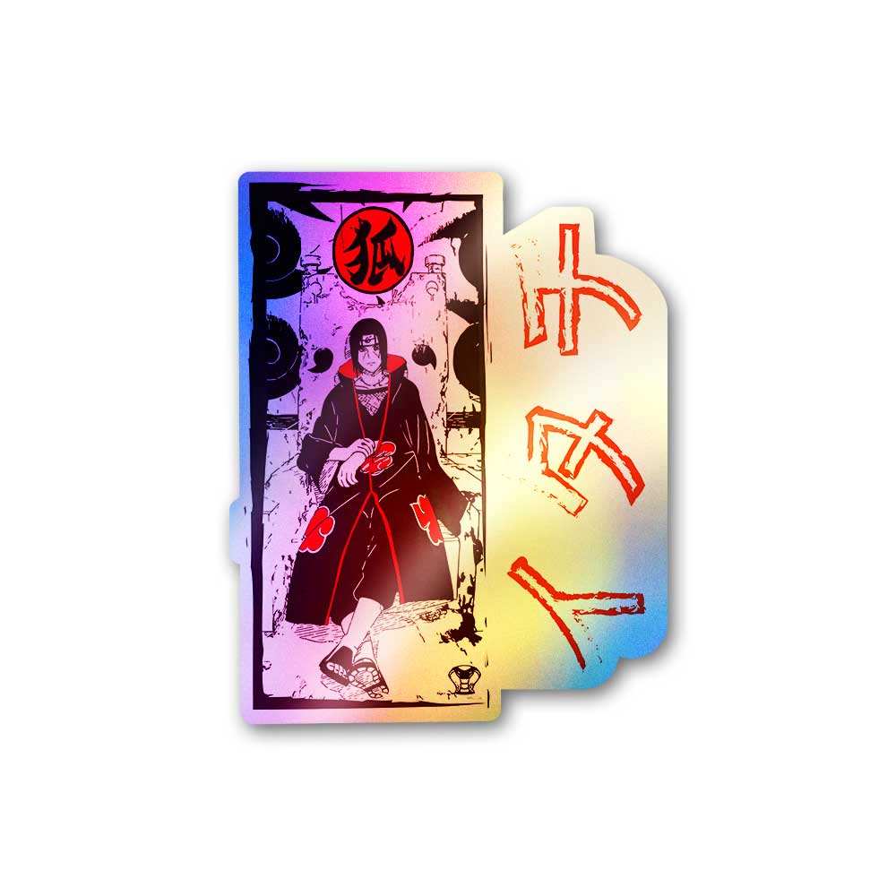 Itachi Uchiha Holographic Sticker waterproof vinyl decal for laptop, bike, car & bottle