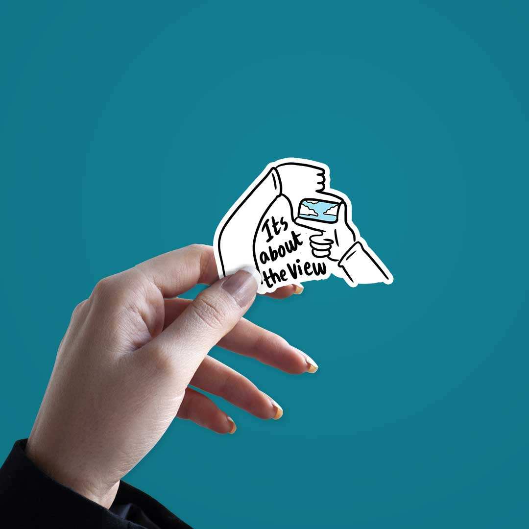 Its About The View Sticker waterproof vinyl decal for laptop, bike, car & bottle