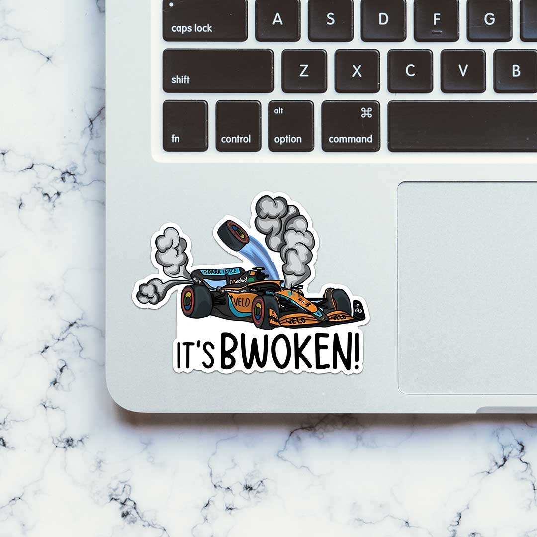 Its Bwoken Sticker waterproof vinyl decal for laptop, bike, car & bottle