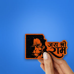 Jai Shree Ram Glitter Sticker waterproof vinyl decal for laptop, bike, car & bottle