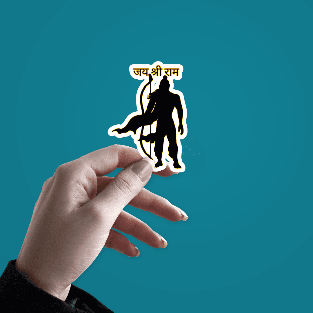 Jai shri Ram Sticker waterproof vinyl decal for laptop, bike, car & bottle