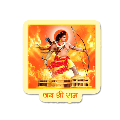 Jai shri Ram Sticker waterproof vinyl decal for laptop, bike, car & bottle
