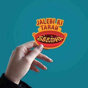 Jalebi Ki Tarah Sticker waterproof vinyl decal for laptop, bike, car & bottle