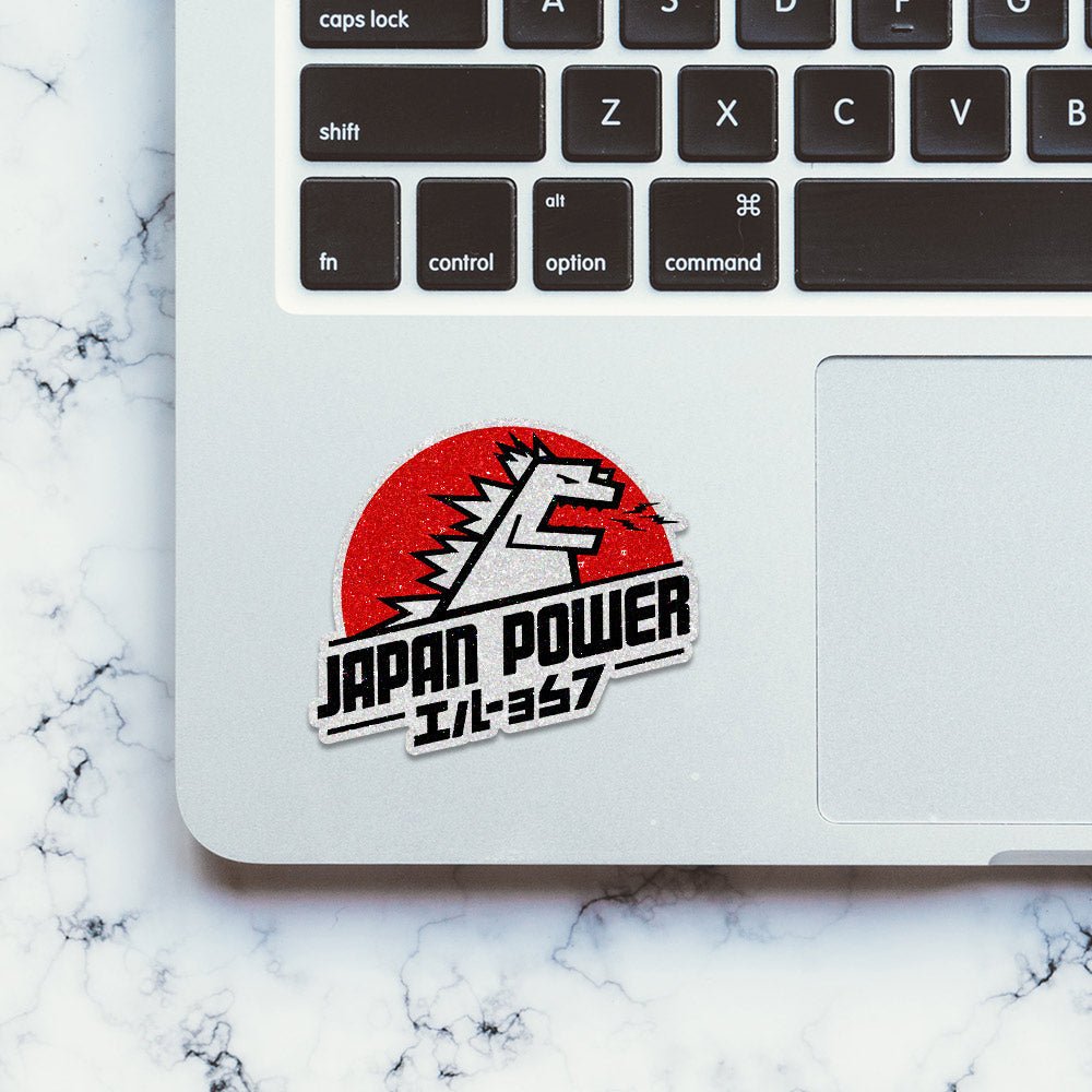 Japan Powers Glitter Sticker waterproof vinyl decal for laptop, bike, car & bottle