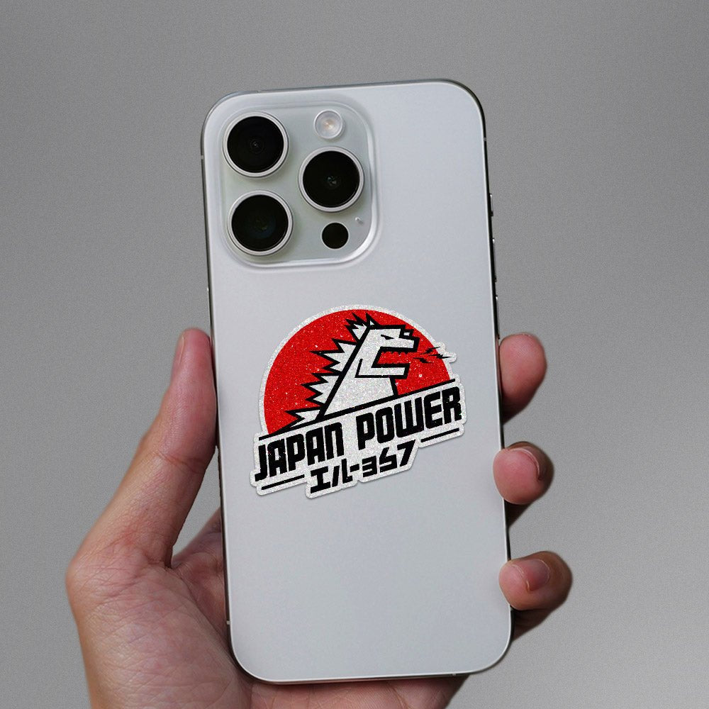 Japan Powers Glitter Sticker waterproof vinyl decal for laptop, bike, car & bottle
