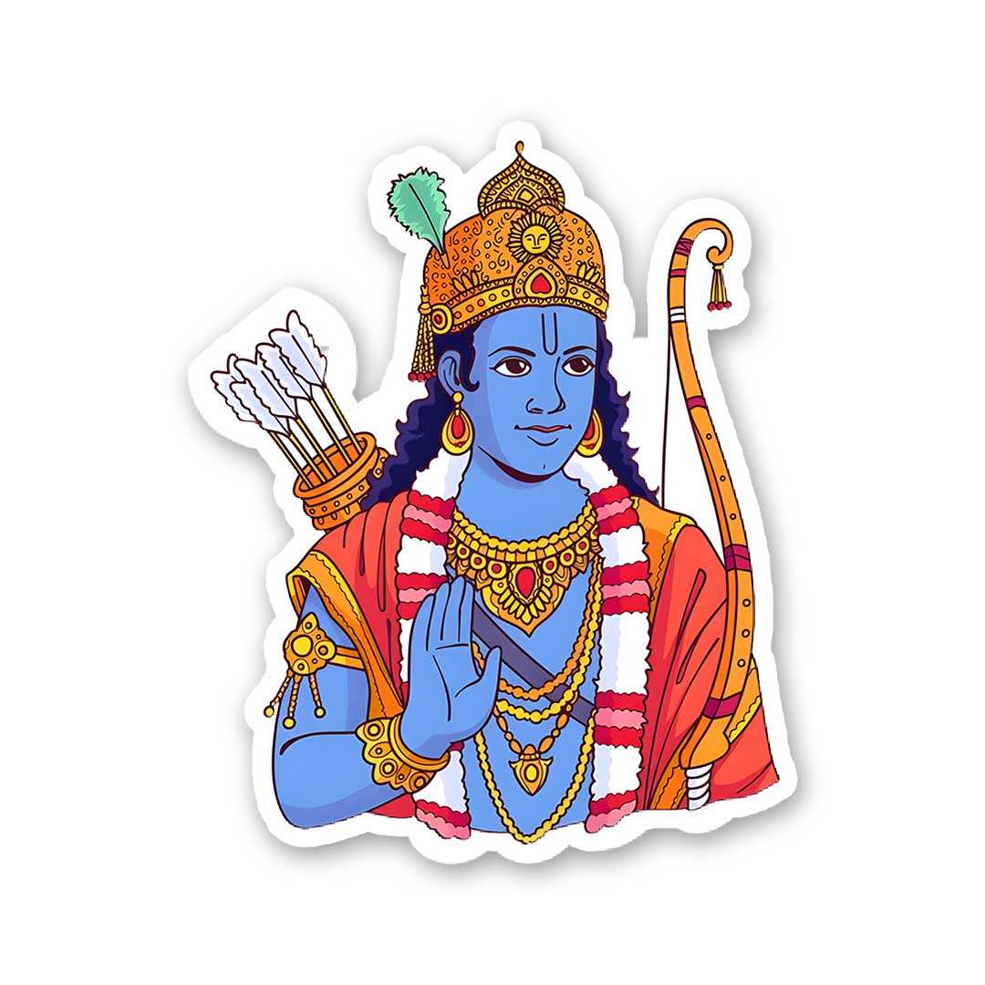 Jay Shree Ram 0.2 Sticker waterproof vinyl decal for laptop, bike, car & bottle