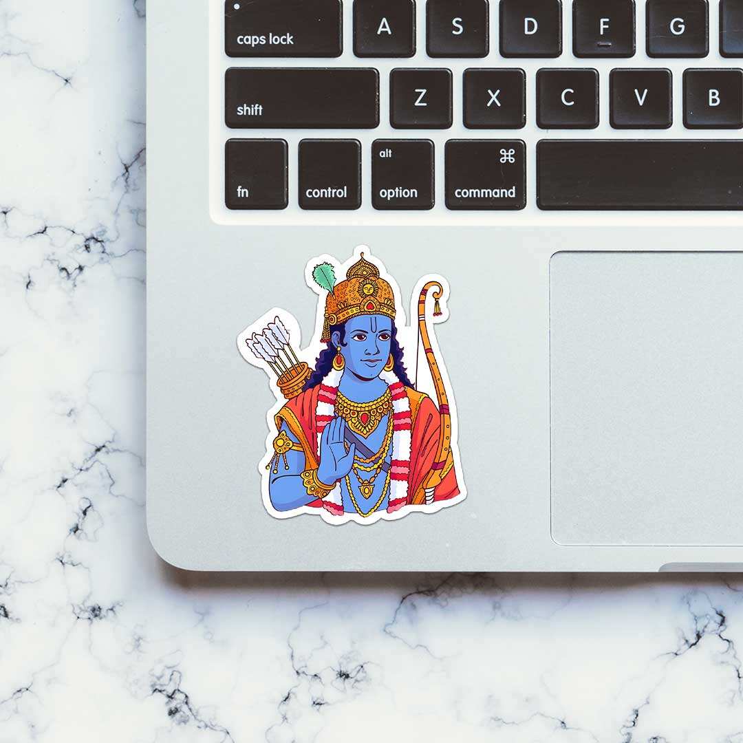 Jay Shree Ram 0.2 Sticker waterproof vinyl decal for laptop, bike, car & bottle