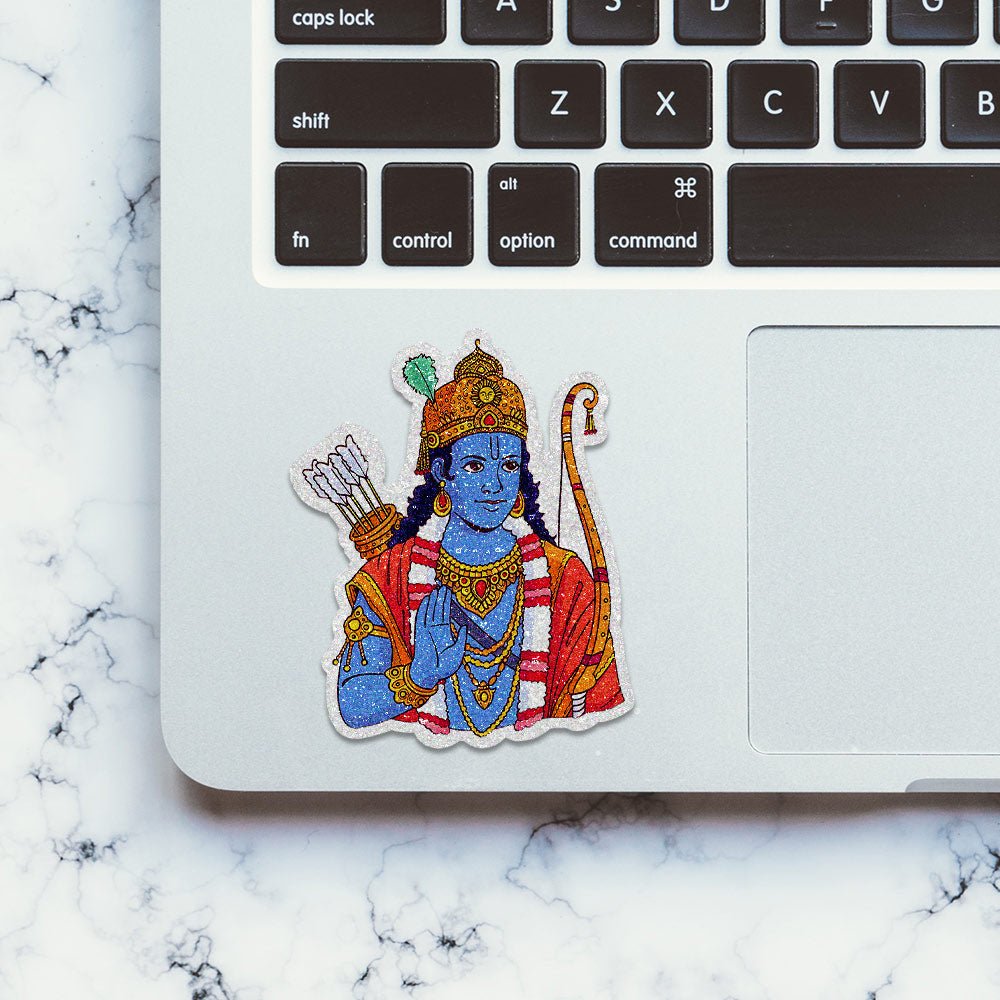 Jay Shree Ram 4.2 Glitter Sticker waterproof vinyl decal for laptop, bike, car & bottle