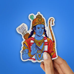 Jay Shree Ram 4.2 Glitter Sticker waterproof vinyl decal for laptop, bike, car & bottle