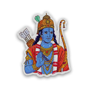 Jay Shree Ram 4.2 Glitter Sticker waterproof vinyl decal for laptop, bike, car & bottle