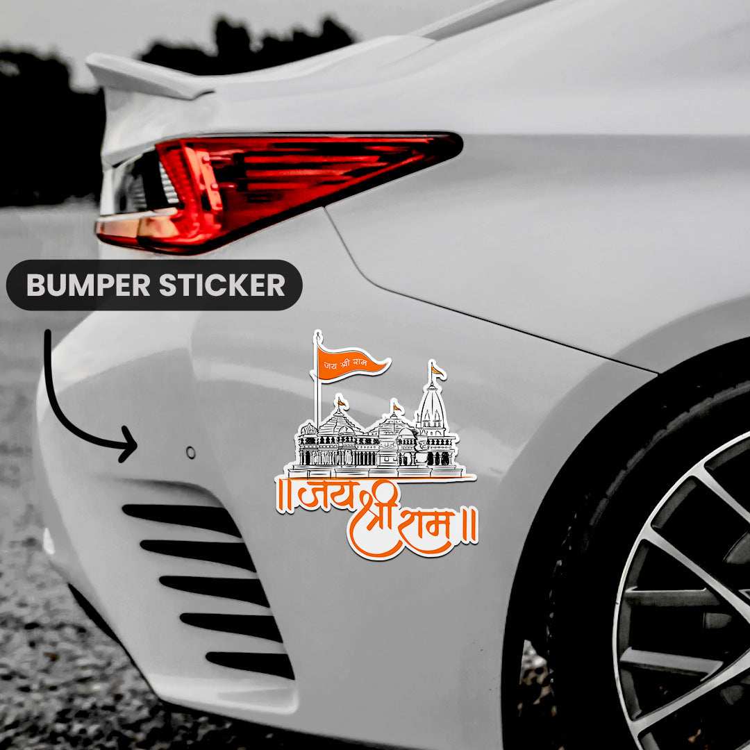 Jay Shree Ram Bumper Sticker waterproof vinyl decal for laptop, bike, car & bottle