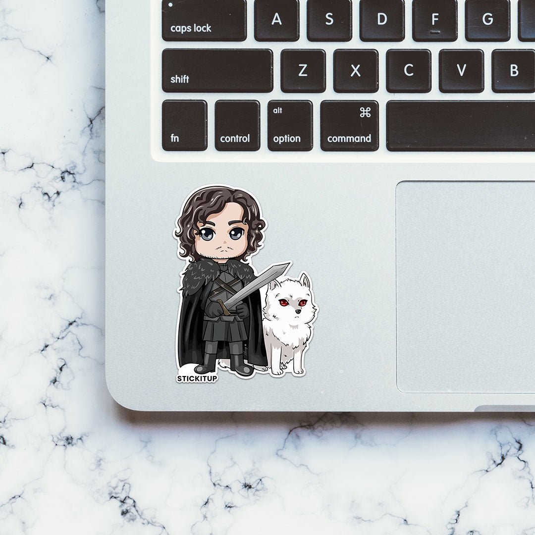 Jon Snow Sticker waterproof vinyl decal for laptop, bike, car & bottle