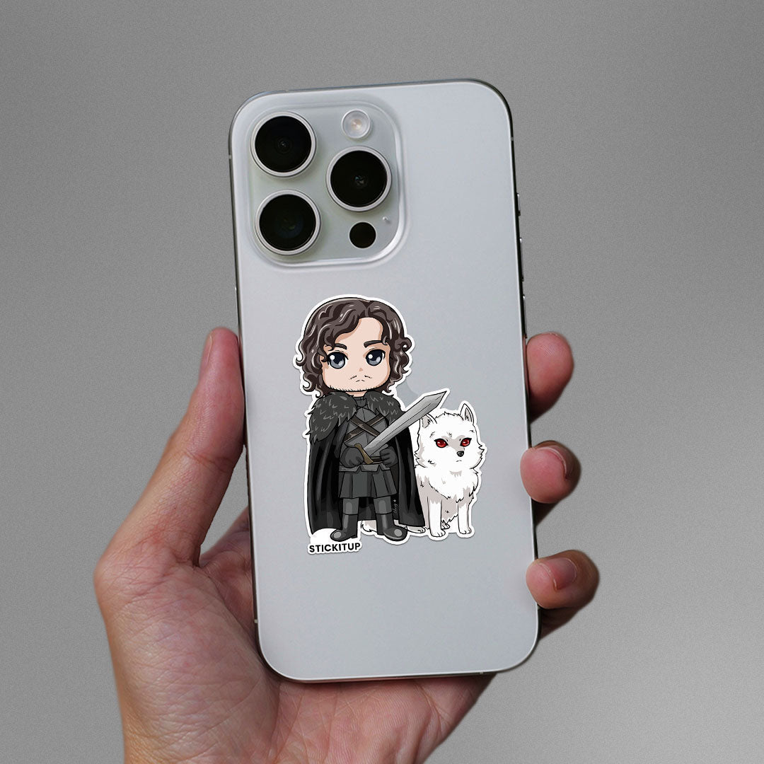 Jon Snow Sticker waterproof vinyl decal for laptop, bike, car & bottle