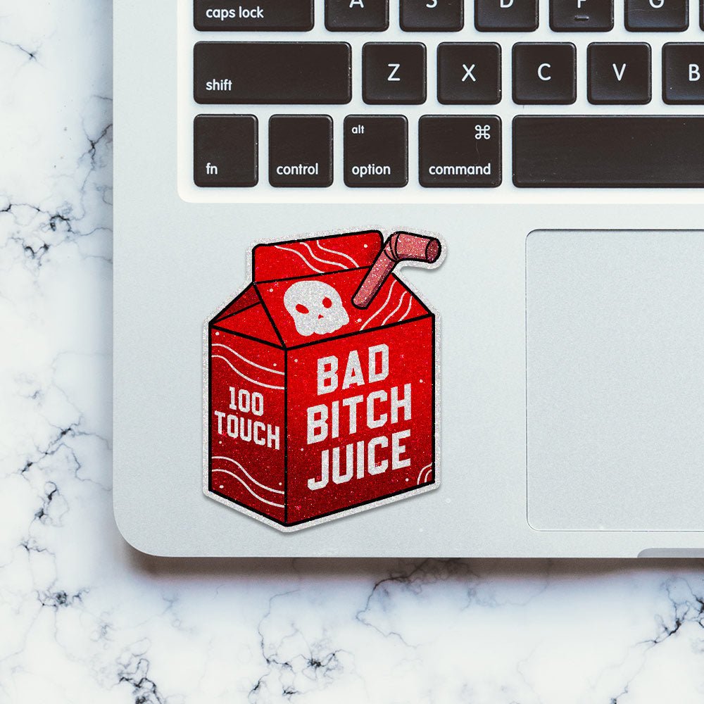 Juice box Glitter Sticker waterproof vinyl decal for laptop, bike, car & bottle