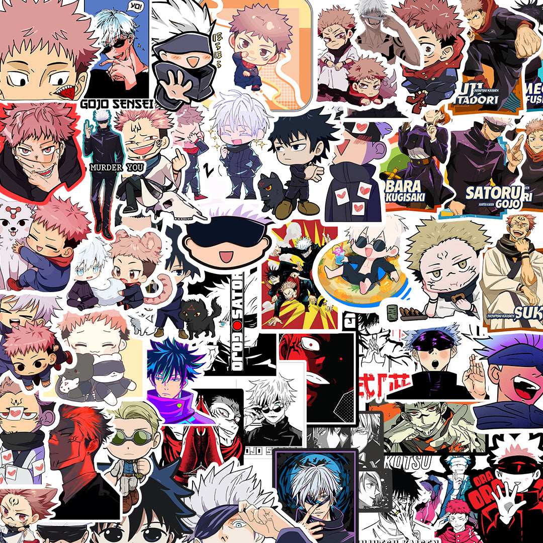 Jujutsu Kaisen Sticker Packs [50 sticker] waterproof vinyl decal for laptop, bike, car & bottle