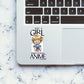 Just A Girl Who Loves Anime Sticker waterproof vinyl decal for laptop, bike, car & bottle