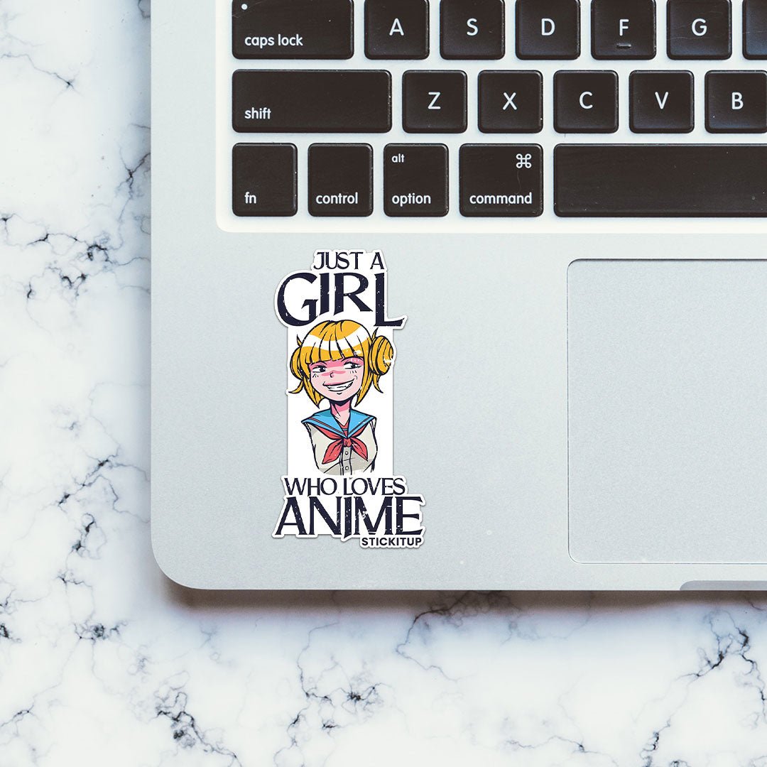 Just A Girl Who Loves Anime Sticker waterproof vinyl decal for laptop, bike, car & bottle