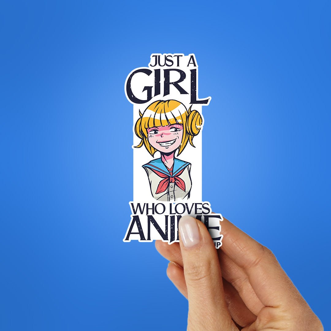 Just A Girl Who Loves Anime Sticker waterproof vinyl decal for laptop, bike, car & bottle