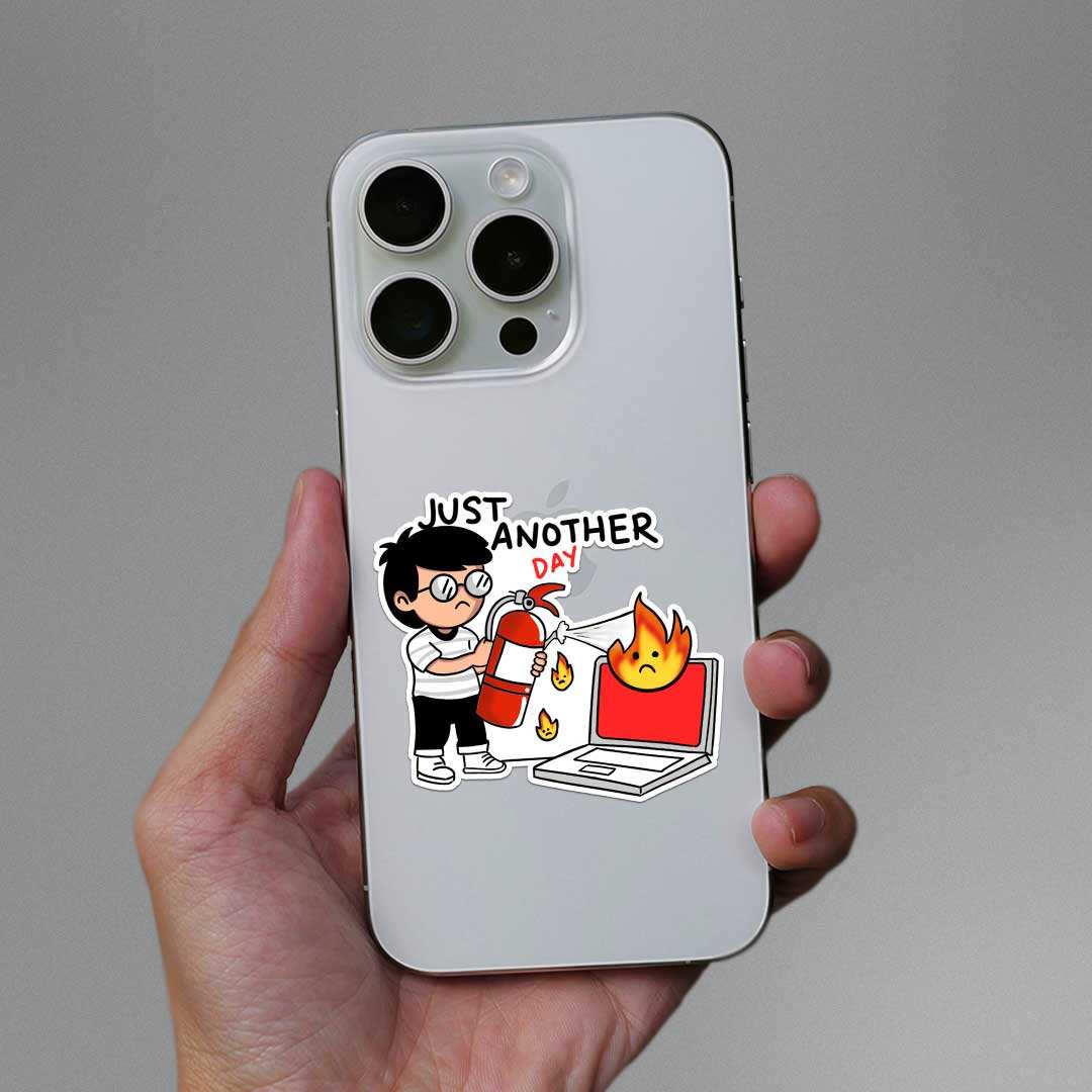Just Another Day Sticker waterproof vinyl decal for laptop, bike, car & bottle