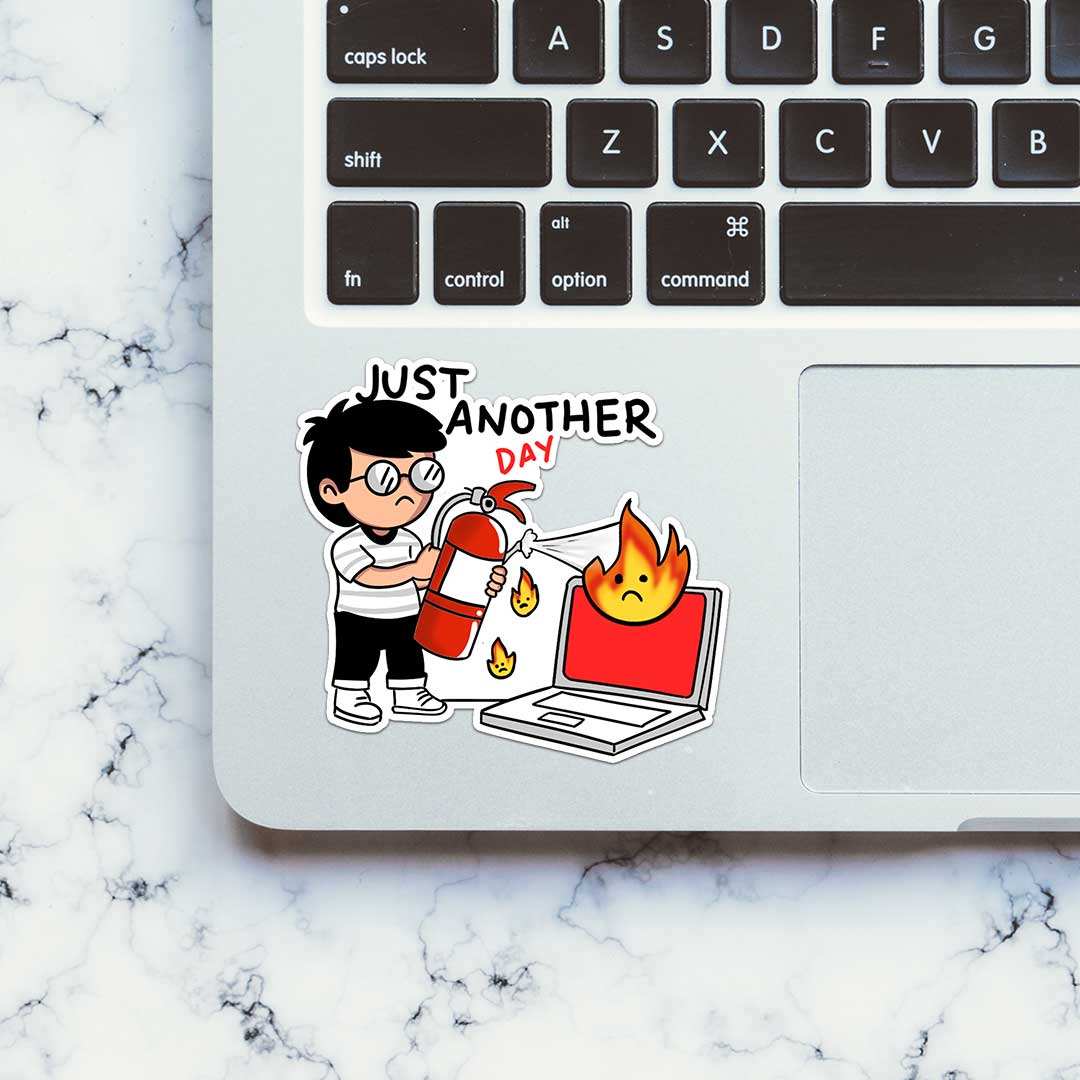 Just Another Day Sticker waterproof vinyl decal for laptop, bike, car & bottle