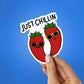 Just Chillin Sticker waterproof vinyl decal for laptop, bike, car & bottle