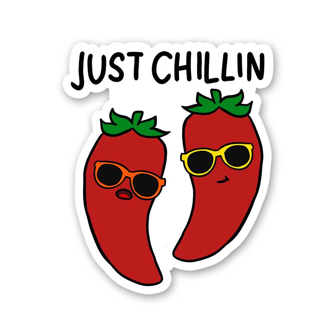 Just Chillin Sticker waterproof vinyl decal for laptop, bike, car & bottle
