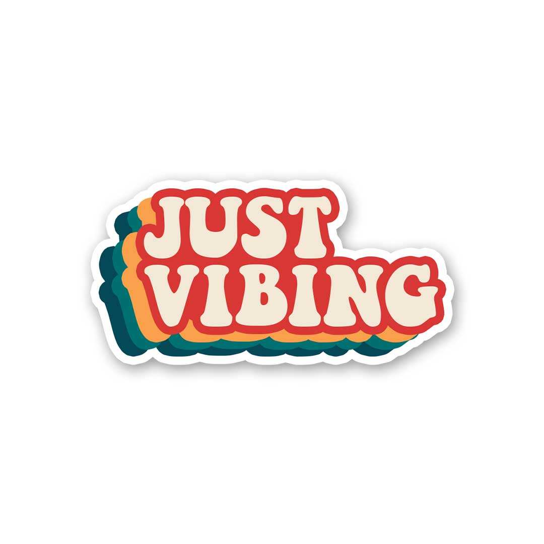 Just Vibing Sticker waterproof vinyl decal for laptop, bike, car & bottle