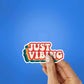 Just Vibing Sticker waterproof vinyl decal for laptop, bike, car & bottle