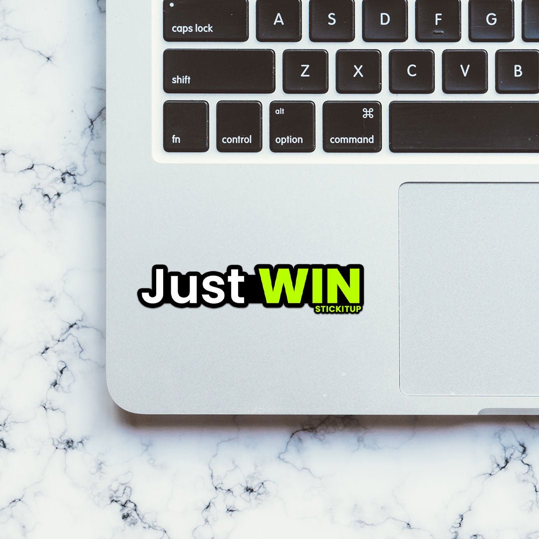 Just Win Sticker waterproof vinyl decal for laptop, bike, car & bottle