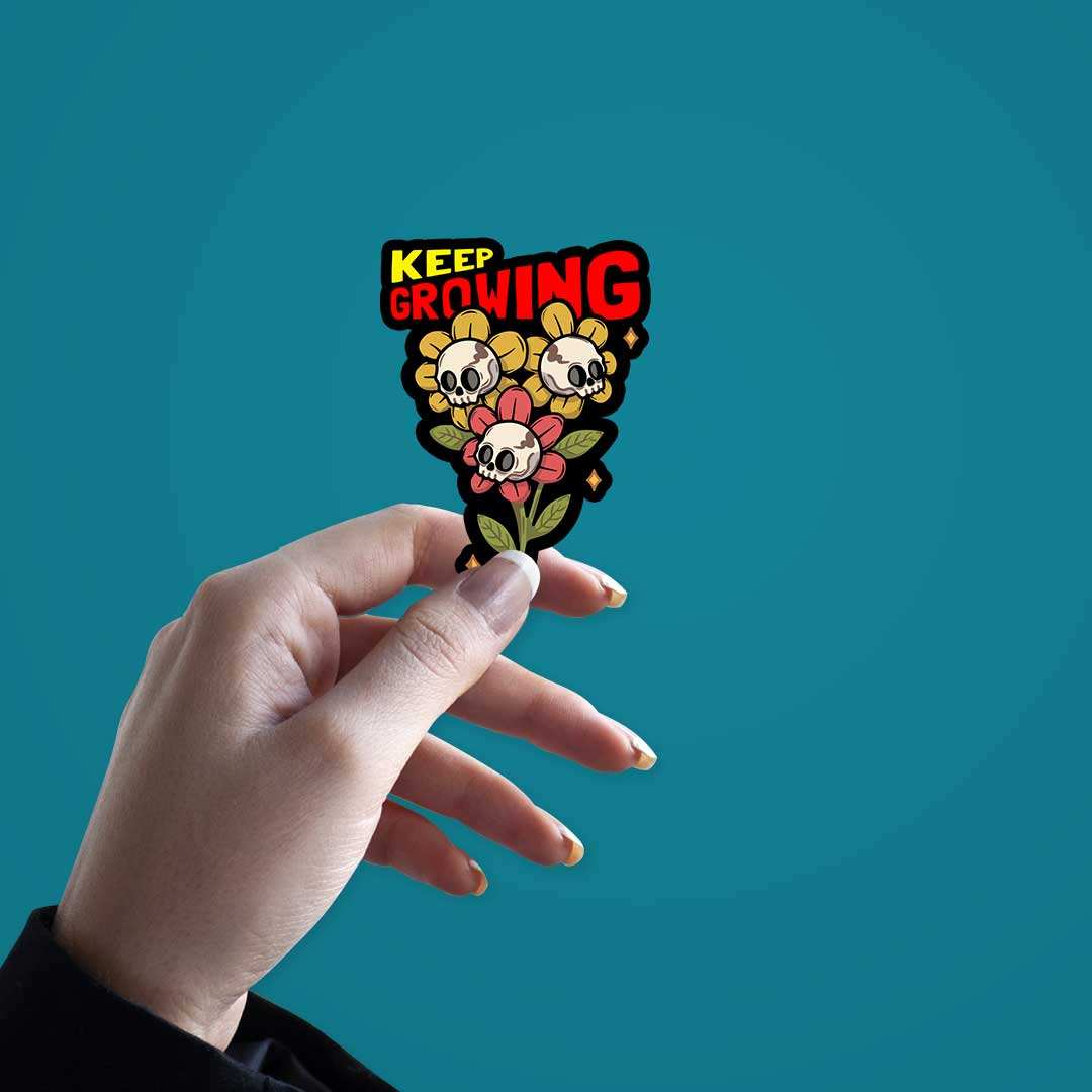Keep Growing Sticker waterproof vinyl decal for laptop, bike, car & bottle