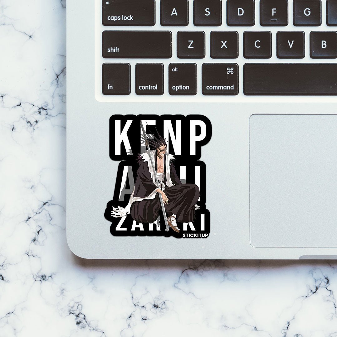 Kenpachi Sticker waterproof vinyl decal for laptop, bike, car & bottle
