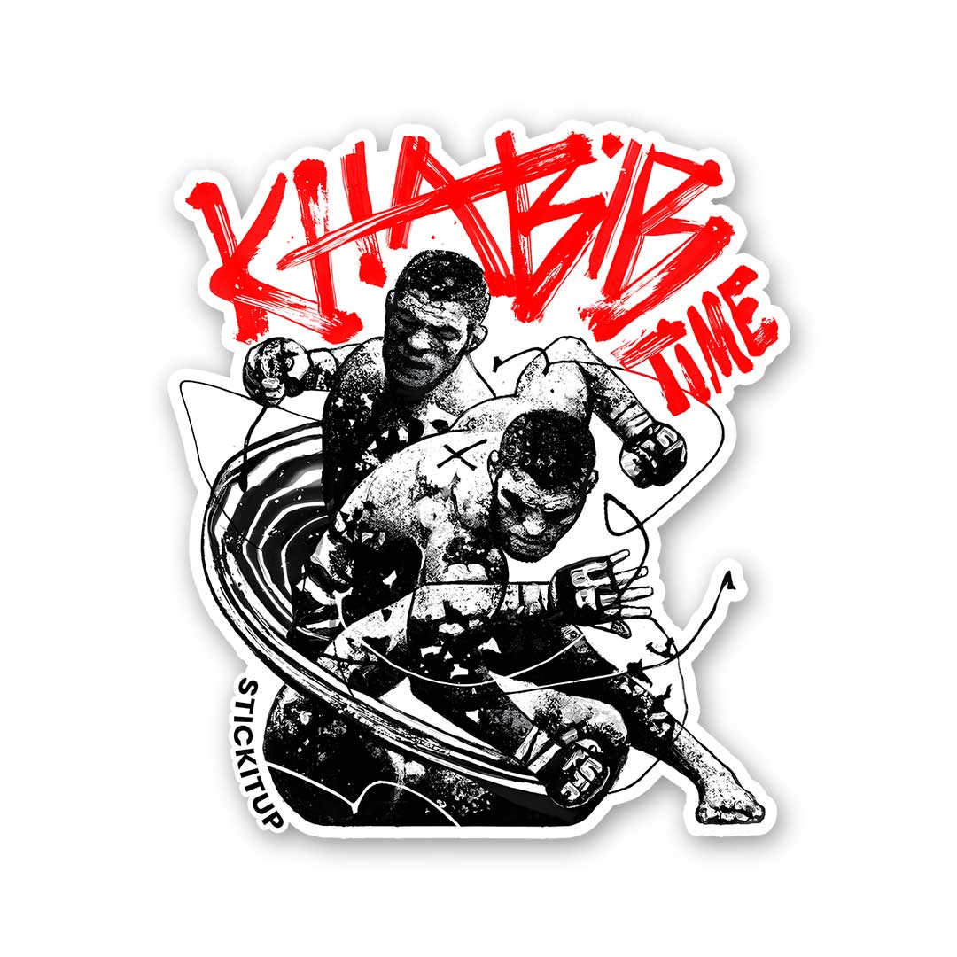 KHABIB TIME Sticker waterproof vinyl decal for laptop, bike, car & bottle