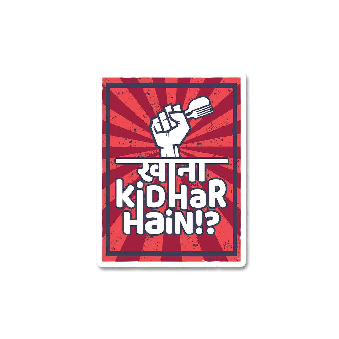 Khana Kidhar Hai Sticker - Stickers | STICK IT UP