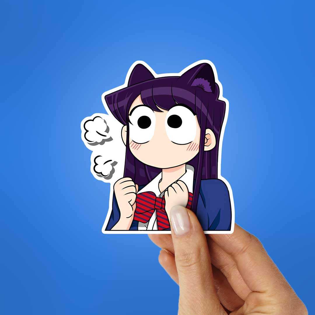 Komi San Chibi Sticker waterproof vinyl decal for laptop, bike, car & bottle