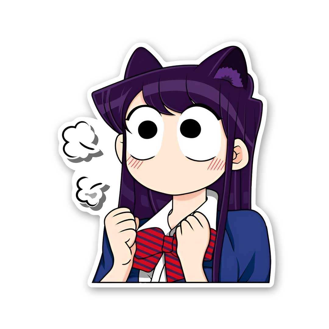 Komi San Chibi Sticker waterproof vinyl decal for laptop, bike, car & bottle