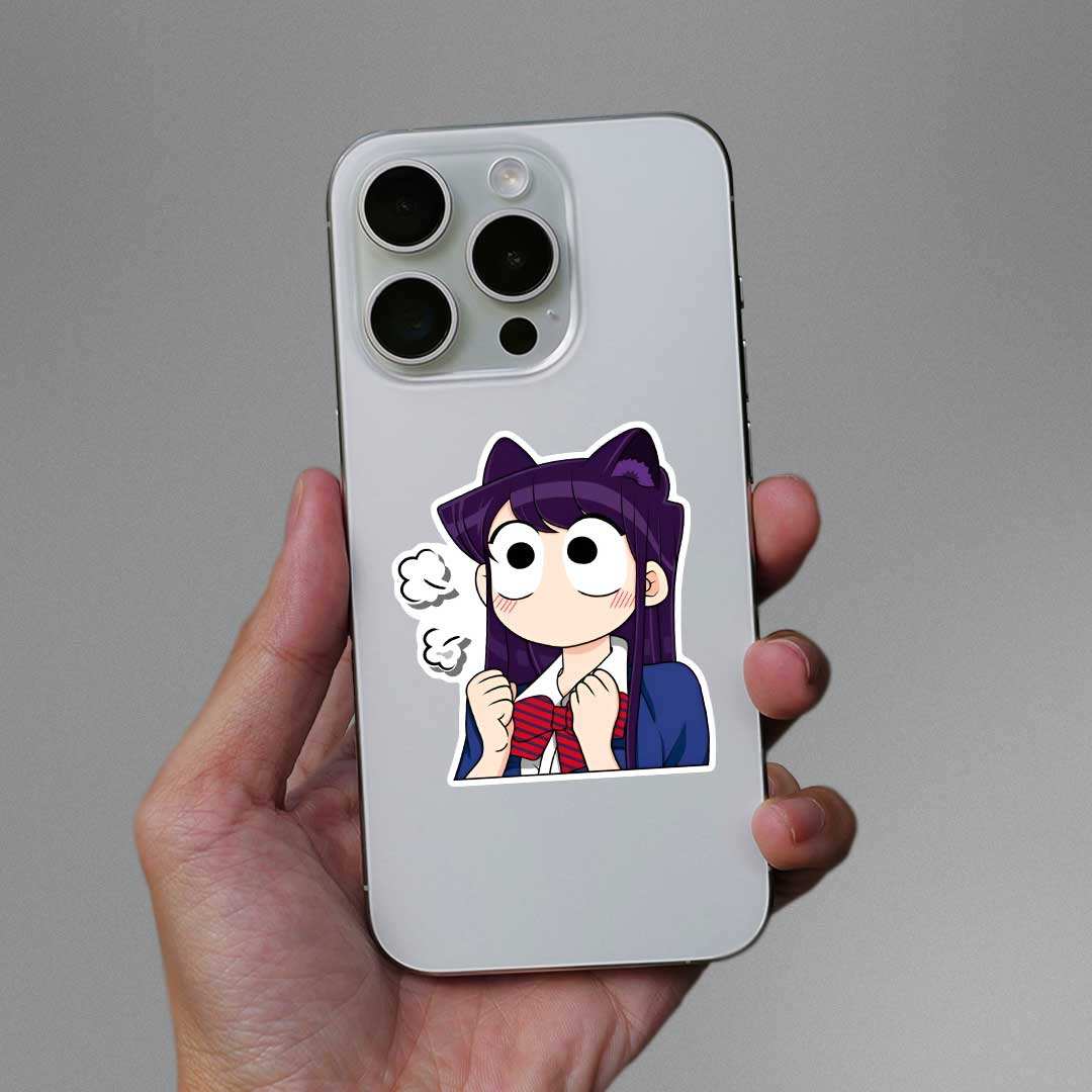 Komi San Chibi Sticker waterproof vinyl decal for laptop, bike, car & bottle