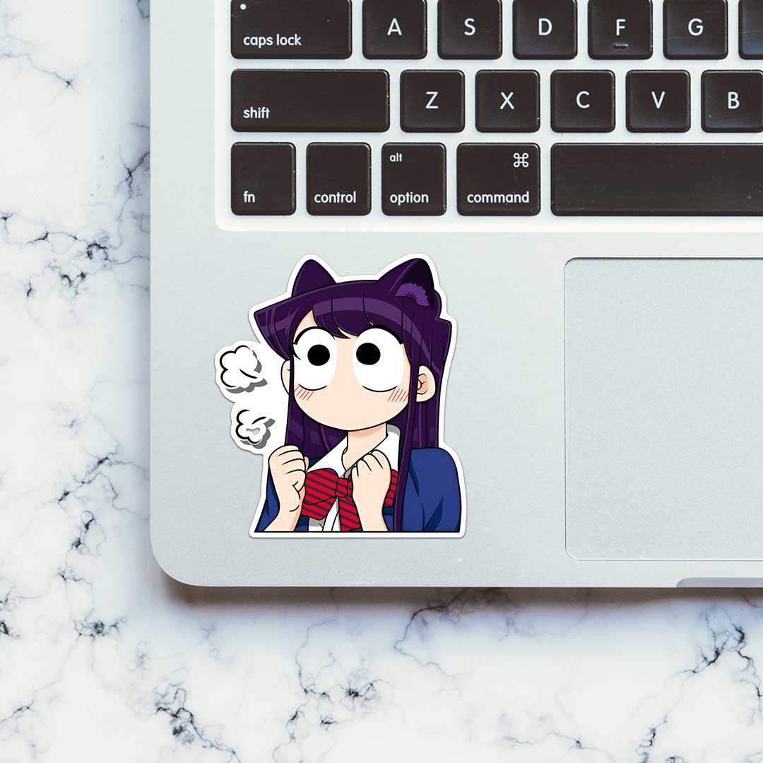 Komi San Chibi Sticker waterproof vinyl decal for laptop, bike, car & bottle