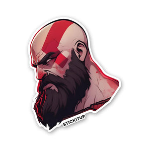Kratos Sticker waterproof vinyl decal for laptop, bike, car & bottle