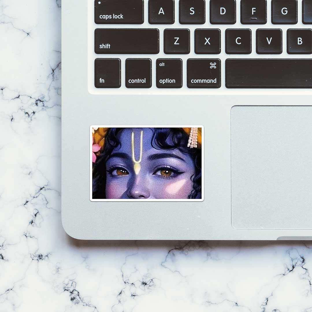 Krishna Eyes Sticker waterproof vinyl decal for laptop, bike, car & bottle