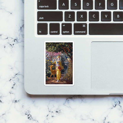 Krishna With Deer Sticker - STICK IT UP