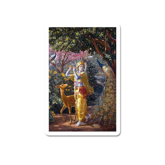 Krishna With Deer Sticker - STICK IT UP