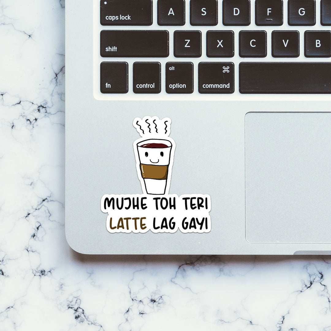 Latte Lag Gayi Sticker waterproof vinyl decal for laptop, bike, car & bottle