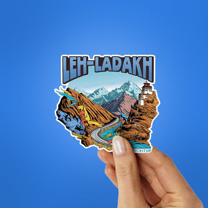 Leh Ladakh Sticker waterproof vinyl decal for laptop, bike, car & bottle