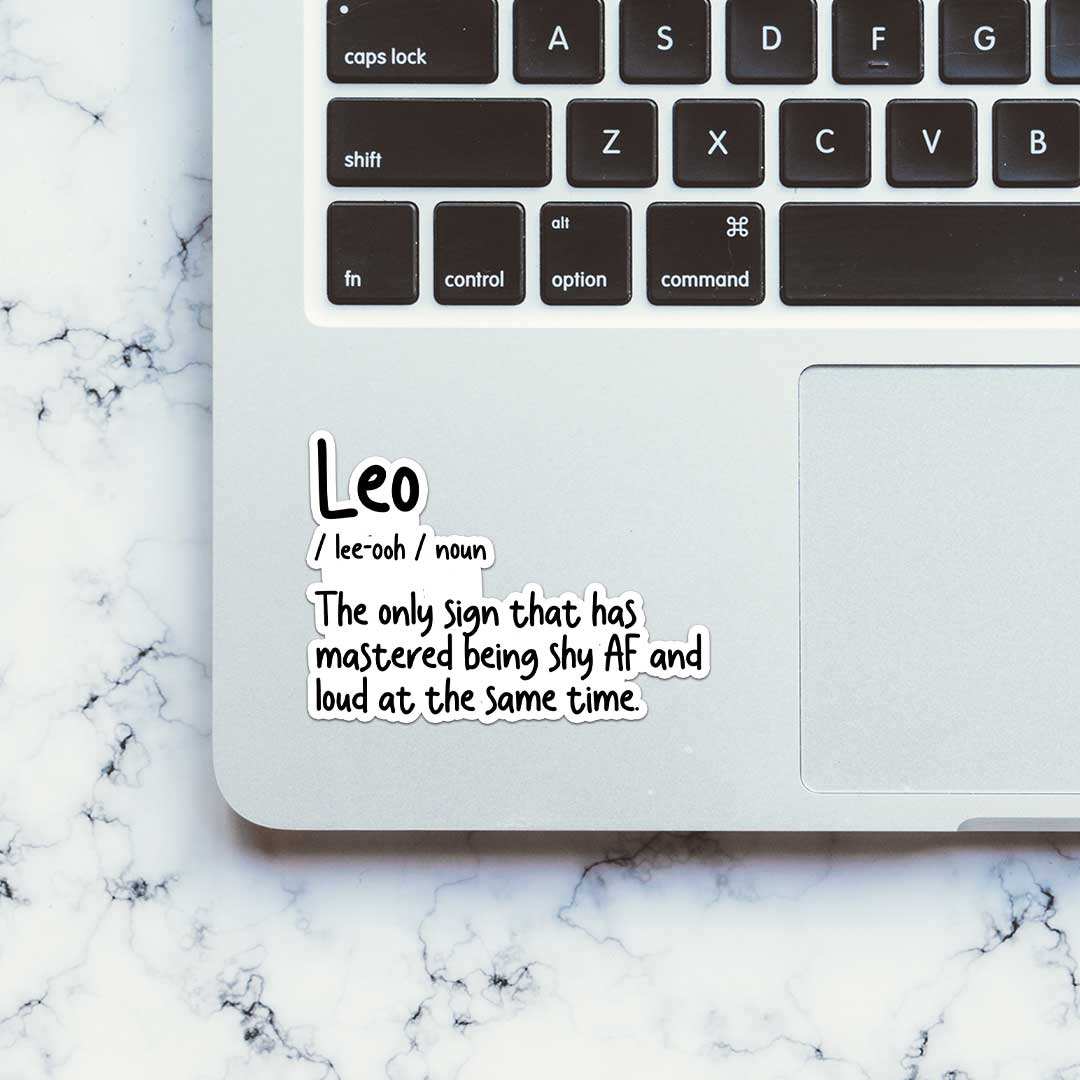 Leo Sticker waterproof vinyl decal for laptop, bike, car & bottle