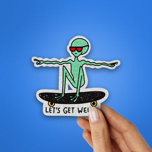 Let's Get Glitter Sticker waterproof vinyl decal for laptop, bike, car & bottle
