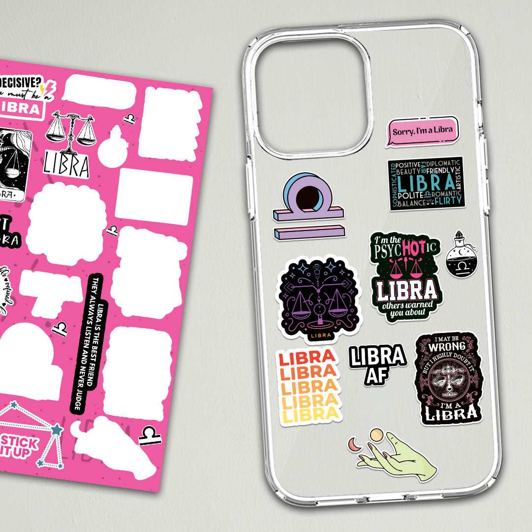 Libra Sheet waterproof vinyl decal for laptop, bike, car & bottle