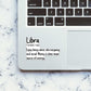 Libra Sticker waterproof vinyl decal for laptop, bike, car & bottle